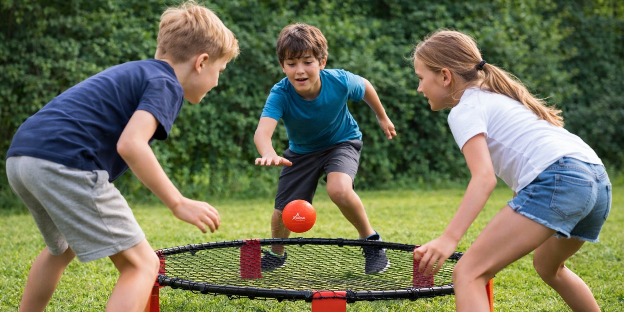 Jeu de Roundnet Complet avec Sac de Transport – Filet, 3 Balles et Pompe Inclus