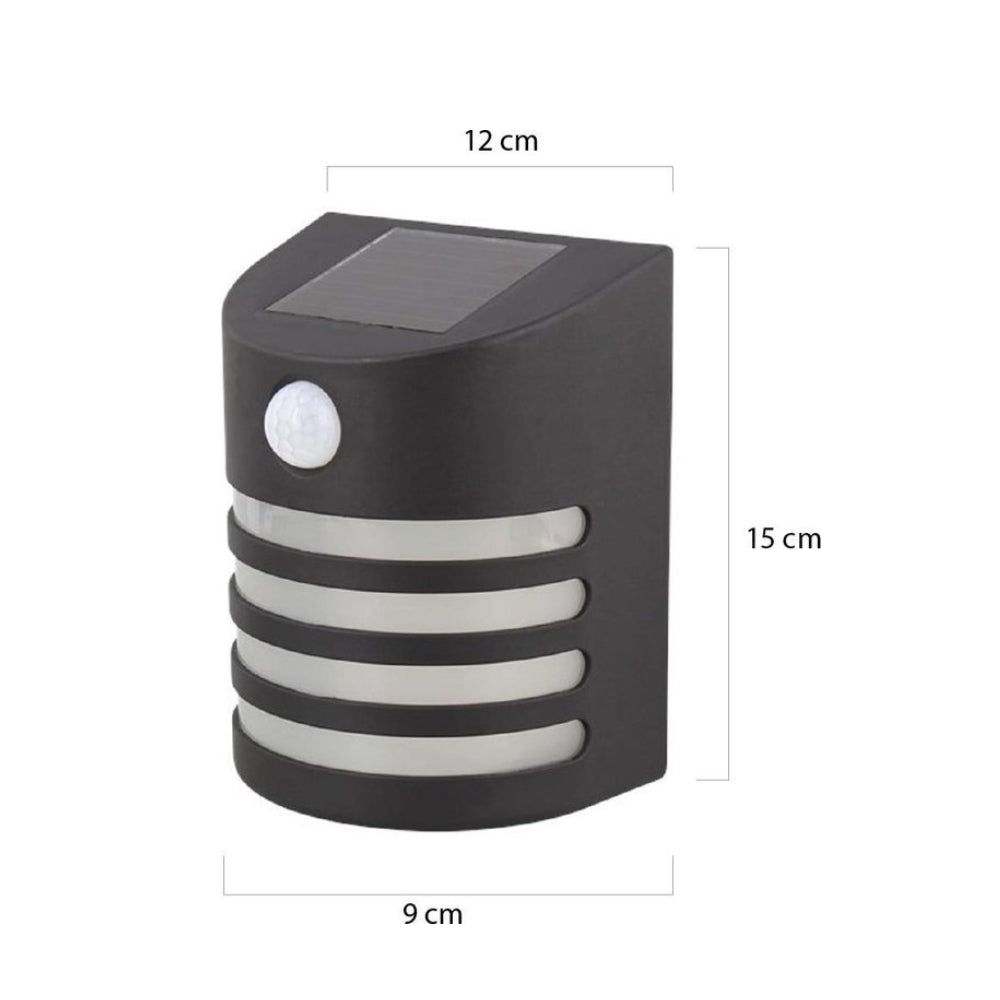 Lot de 2 appliques murales solaires d'extérieur noires – Sans Fil avec Détecteur de Mouvement