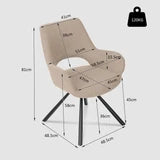 Ensemble de 2 fauteuils de salle à manger scandinaves avec accoudoirs en tissu beige