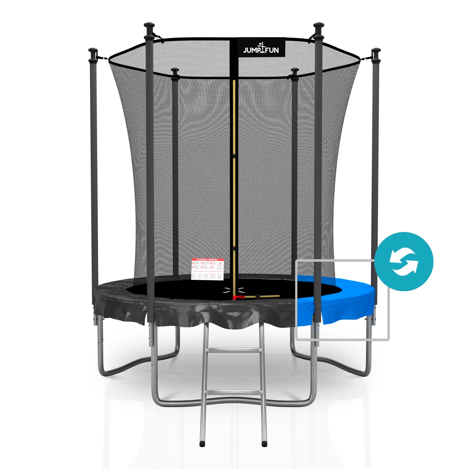 Trampoline Classique 6FT-185cm Bleu Noir - Reversible