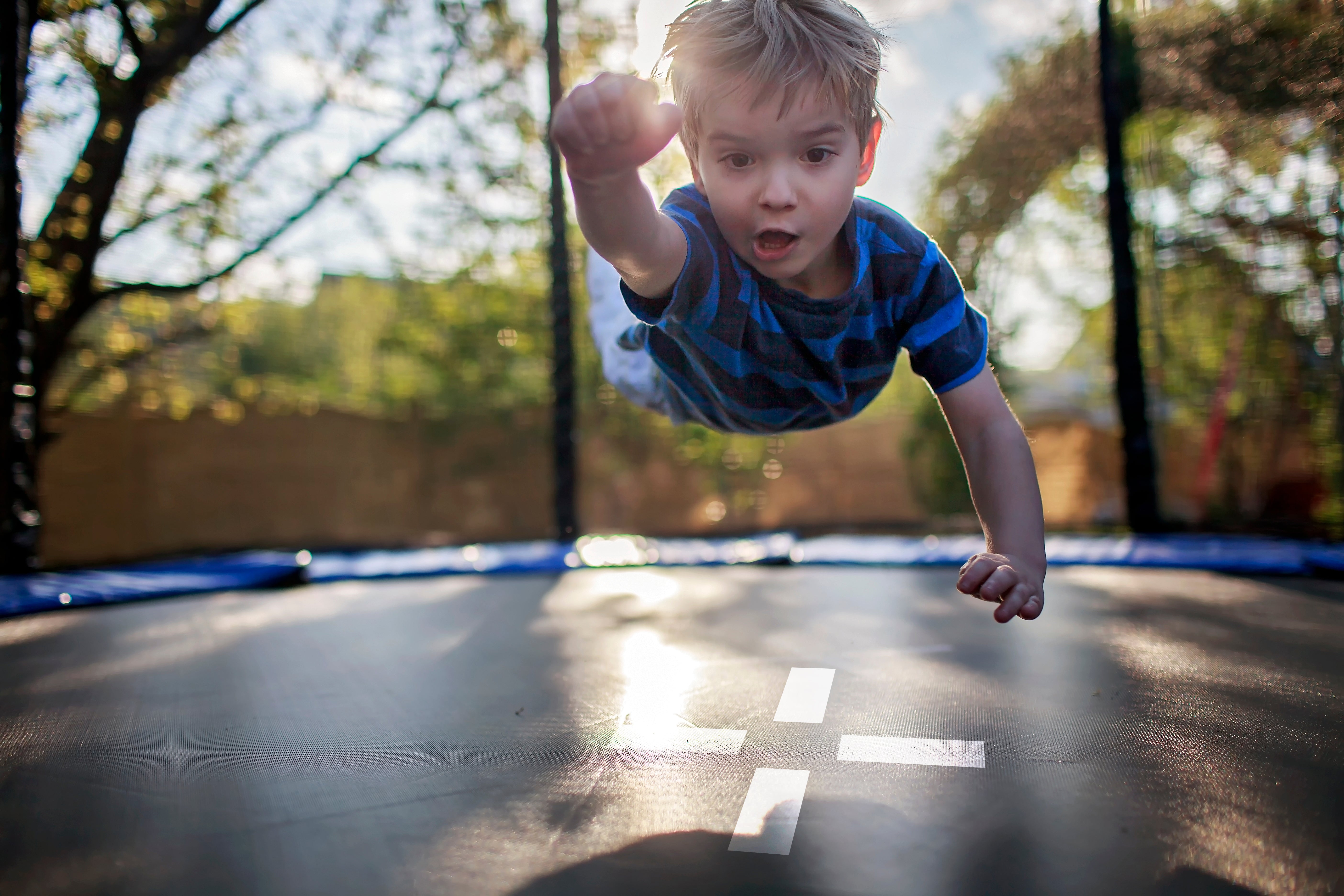Trampoline Classique 6FT-185cm Bleu Noir - Reversible