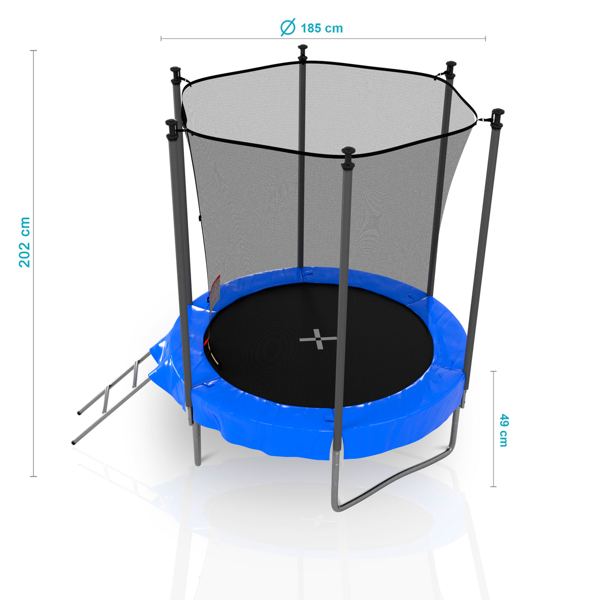 Trampoline Classique 6FT-185cm Bleu Noir - Reversible