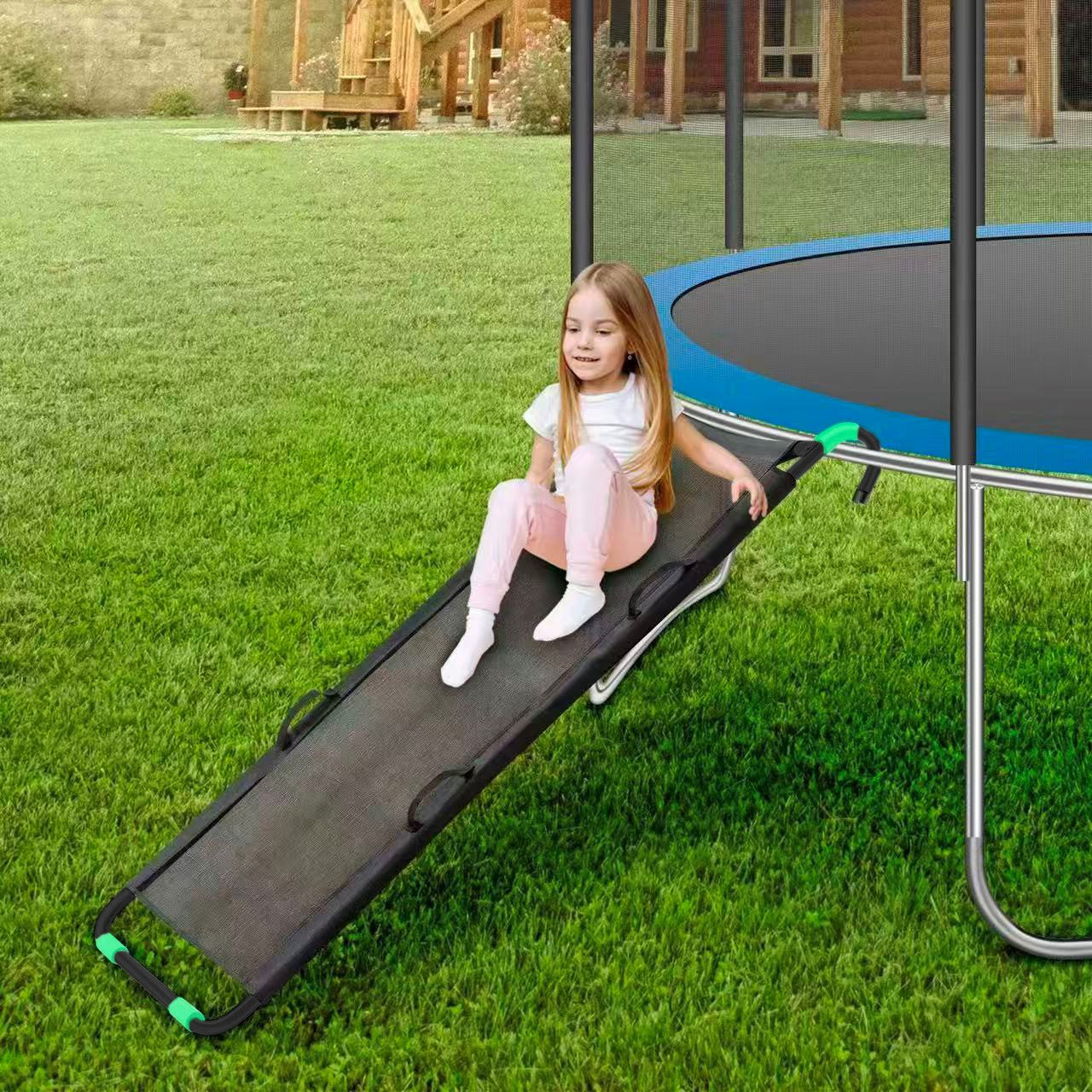 Echelle toboggan pour trampoline - Noir