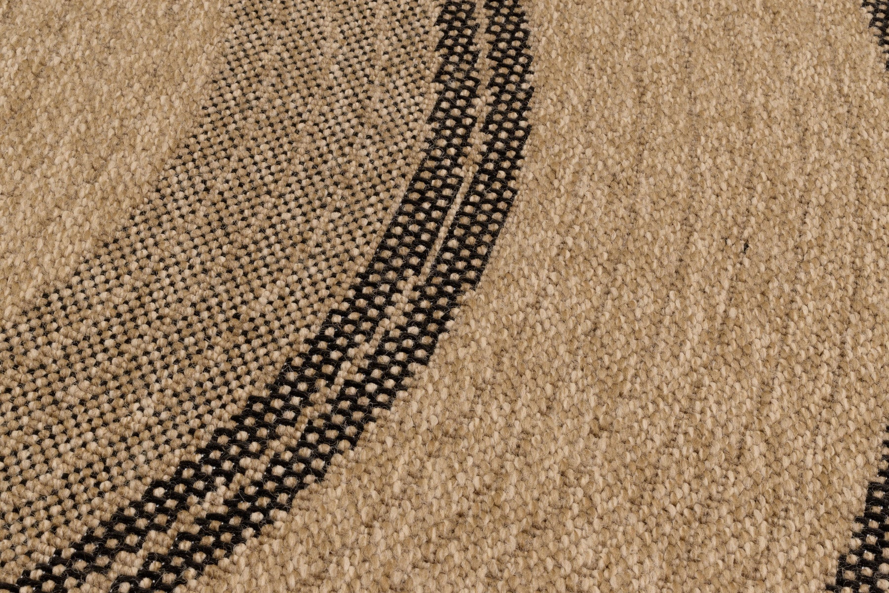 Tapis aspect jute nature motifs circulaires noirs rond - Nature