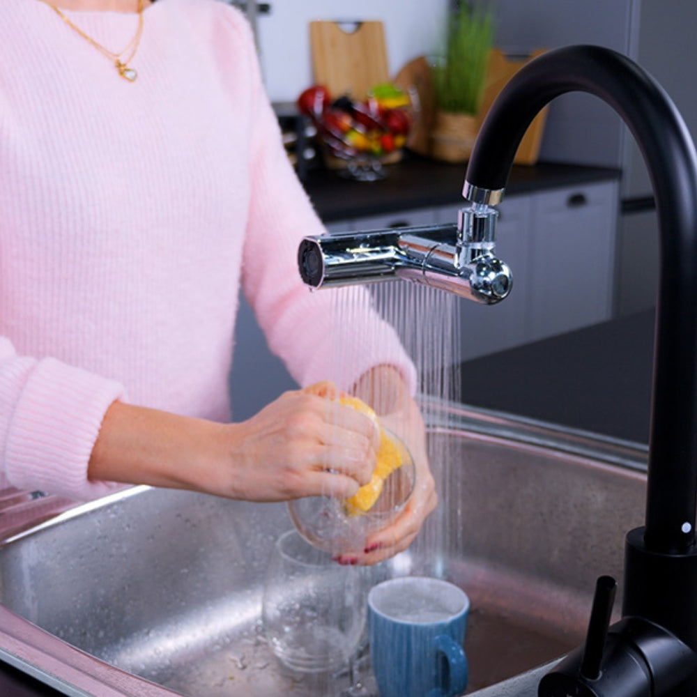 Tête de Robinet Rotative 360° Universelle 4 en 1 avec 4 Modes d'Eau pour Cuisine et Salle de Bain