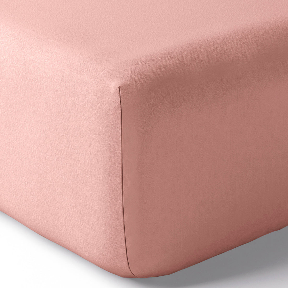 Drap housse Percale 140 x 190 cm Pur Coton Peigné Longues Fibres 80 Fils/cm² Rose Poudré