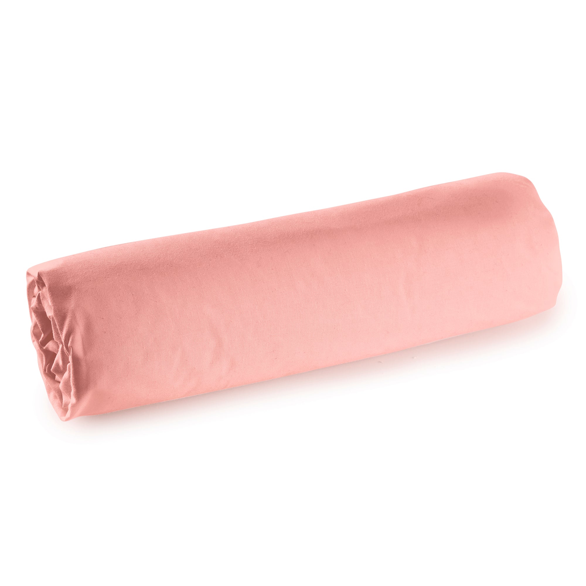 Drap housse Percale 140 x 190 cm Pur Coton Peigné Longues Fibres 80 Fils/cm² Rose Poudré