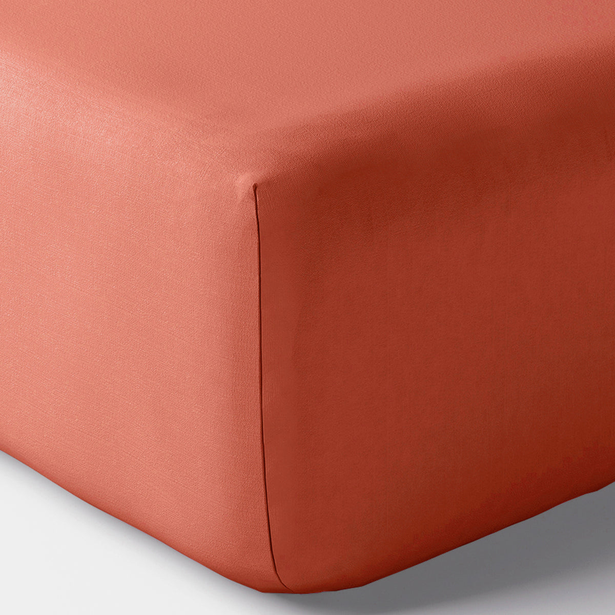 Drap housse Percale 140 x 190 cm Pur Coton Peigné Longues Fibres 80 Fils/cm² Terracotta
