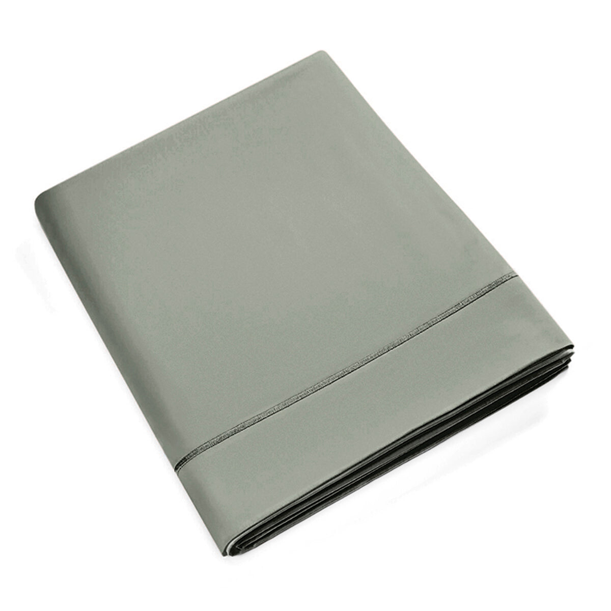 Drap Plat Percale 240 x 300 cm Pur Coton Peigné Longues Fibres 80 Fils/cm² Ardoise