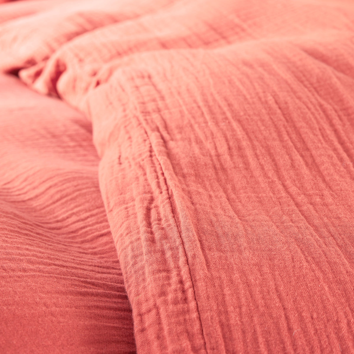 Pack 2 pièces Housse de couette 140x200cm + 1 taie d'oreiller 65X65cm gaze de coton Blush