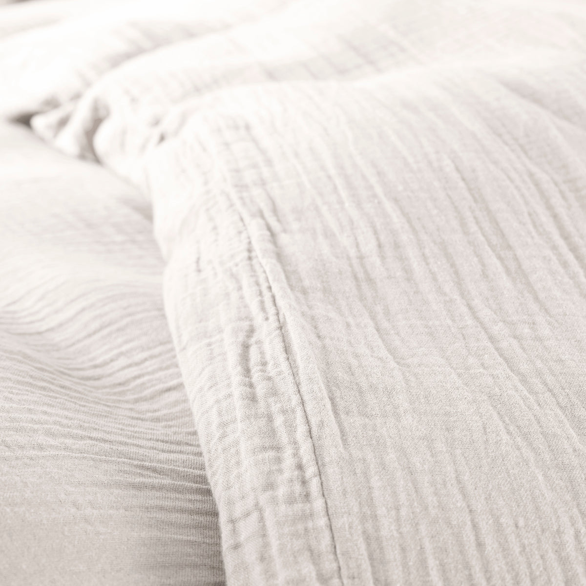 Pack 3 Pièces Housse de couette - 260x240cm + 2 taies d'oreiller 65X65cm gaze de coton Neige