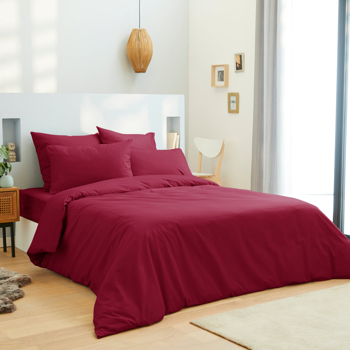 Housse de couette unie 260 x 240 100% coton