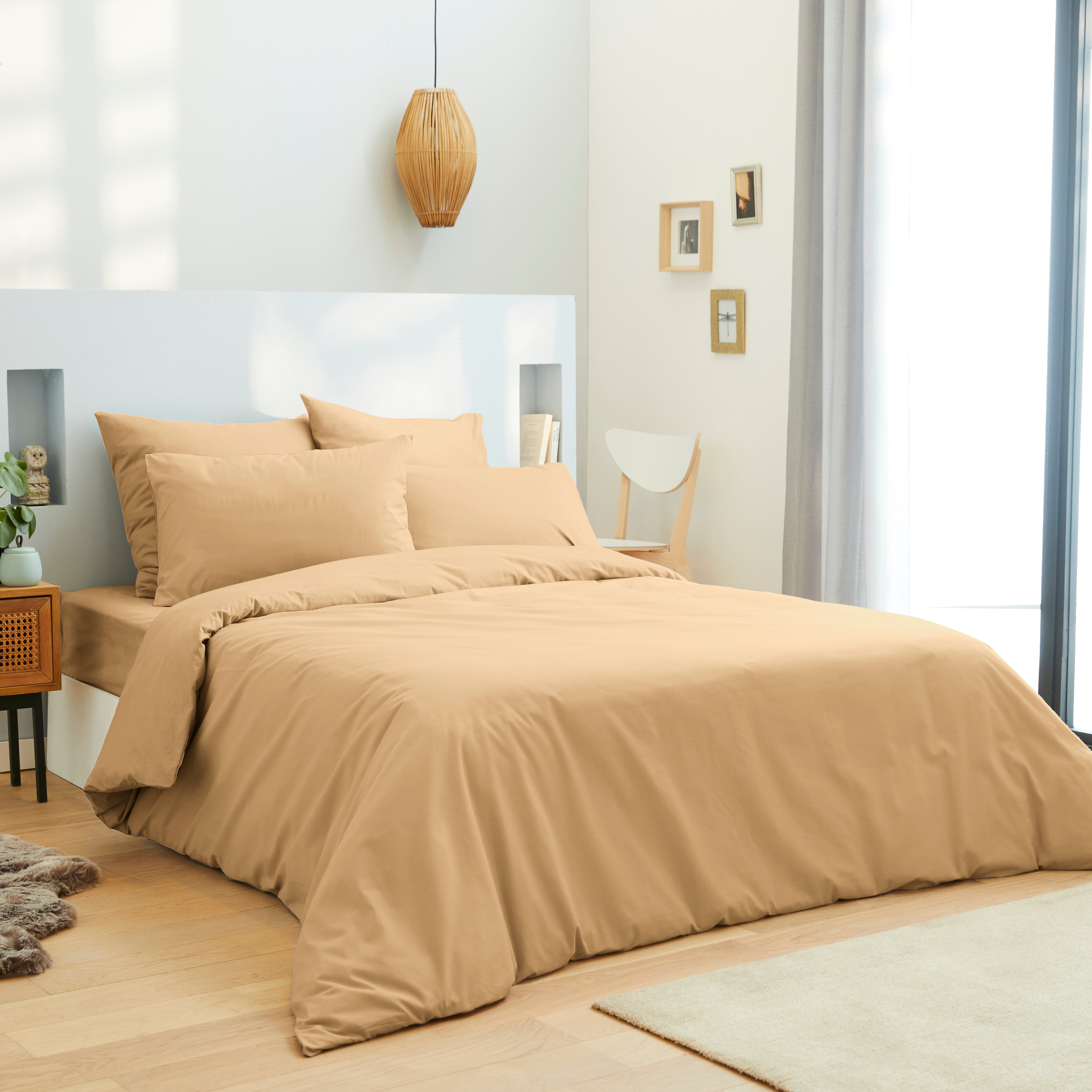 Housse de couette unie 260 x 240 100% coton