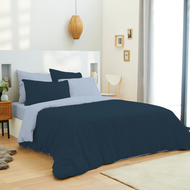 Pack 6 pièces Housse de couette 220 x 240 cm - Drap housse 160 x 200 cm - 100% Coton 57 Fils