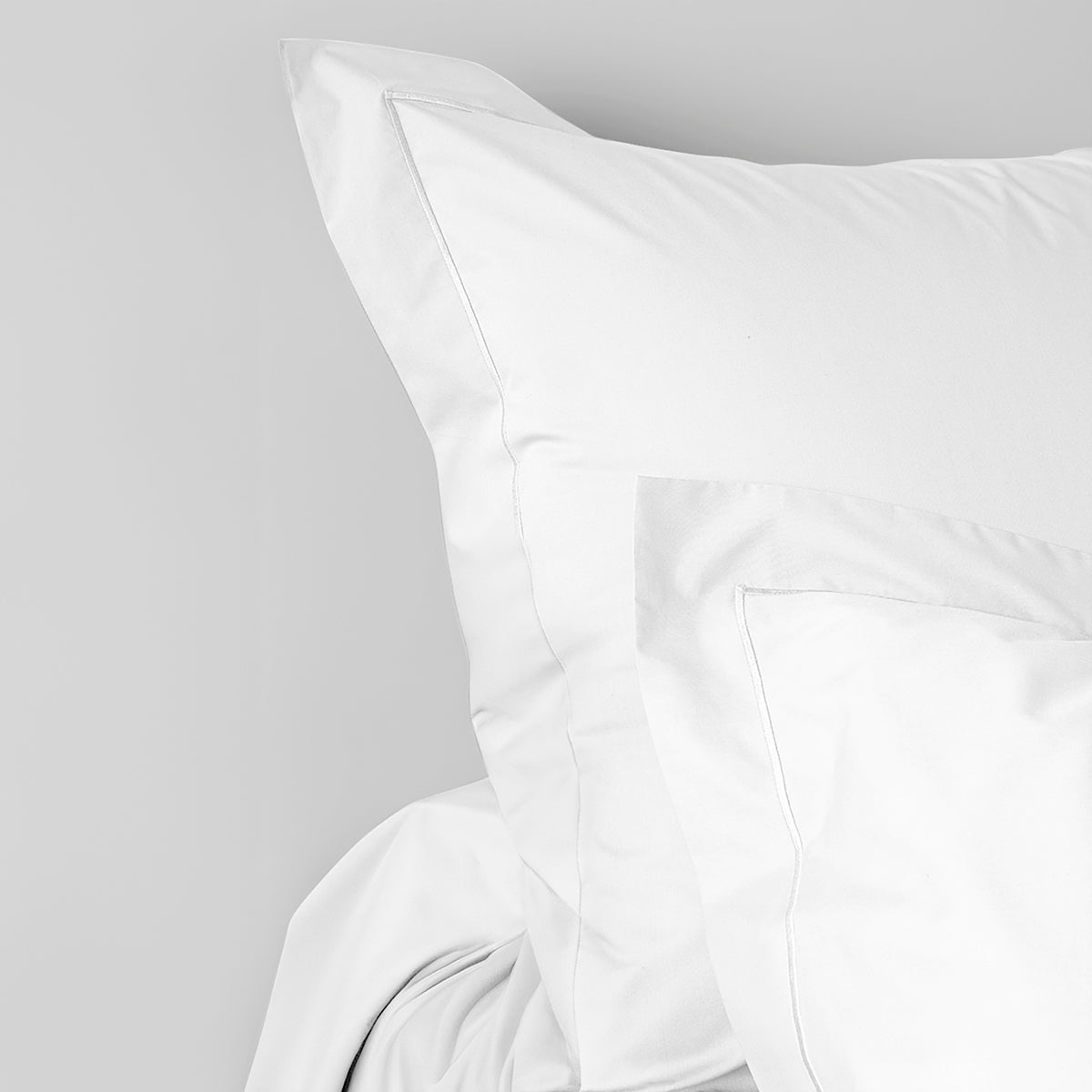 Taie d'oreiller Percale 65 x 65 cm  Pur Coton Peigné Longues Fibres 80 Fils/cm² Neige