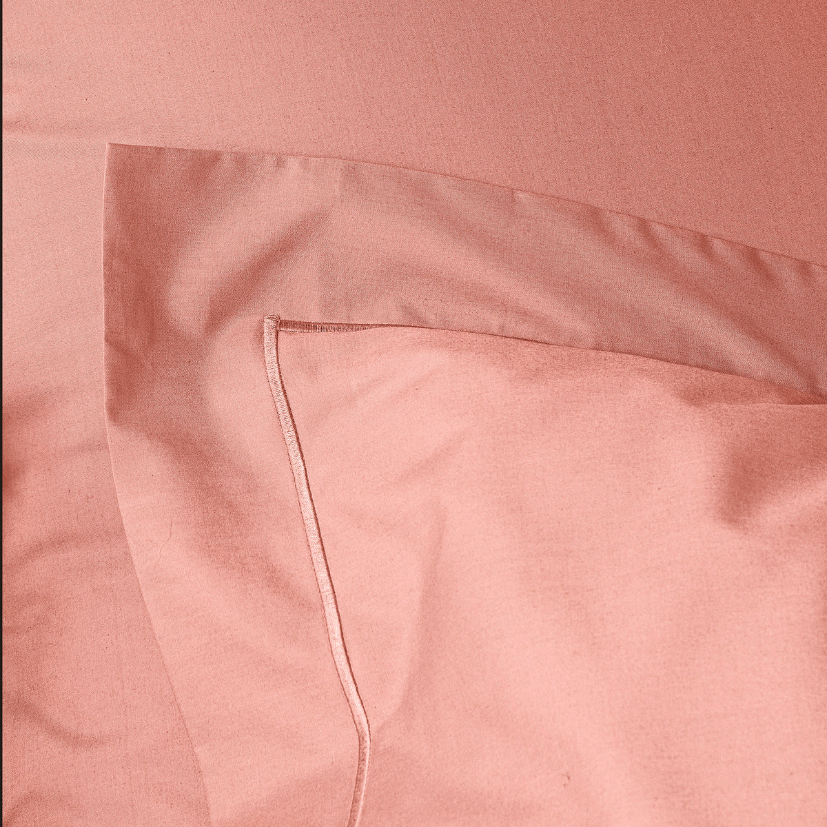 Taie d'oreiller Percale 65 x 65 cm  Pur Coton Peigné Longues Fibres 80 Fils/cm² Rose poudré