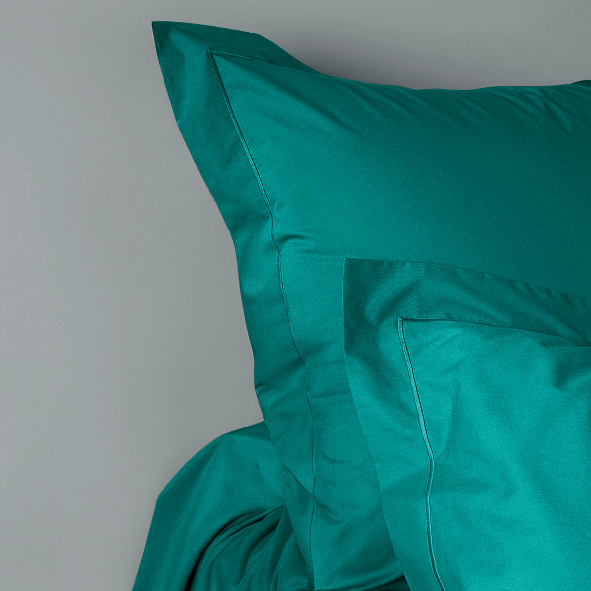 Taie d'oreiller Percale 65 x 65 cm  Pur Coton Peigné Longues Fibres 80 Fils/cm² Paon