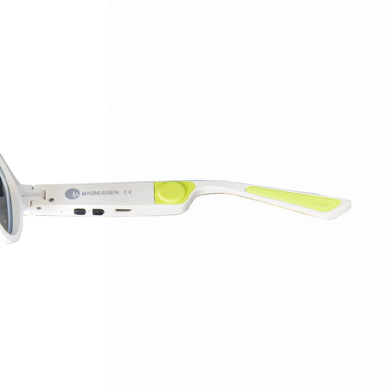 Lunettes audio connectées - blanches & verres bleus