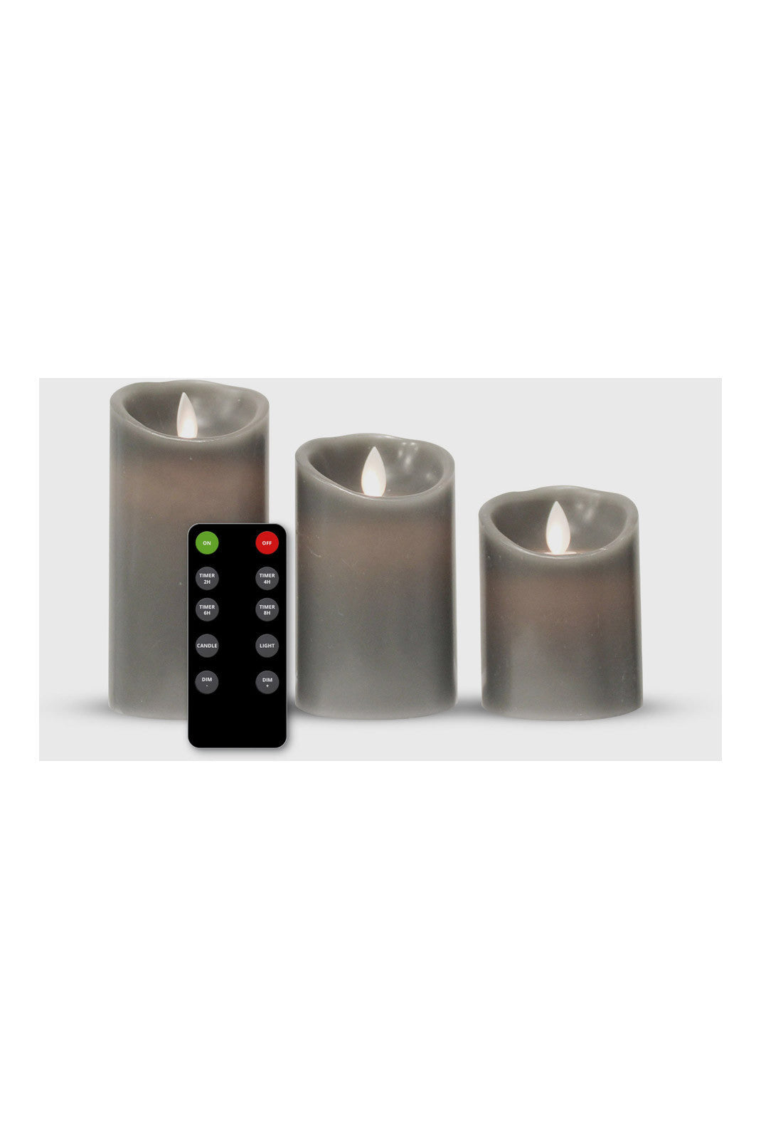 3 Bougies LED rechargeables – Gris