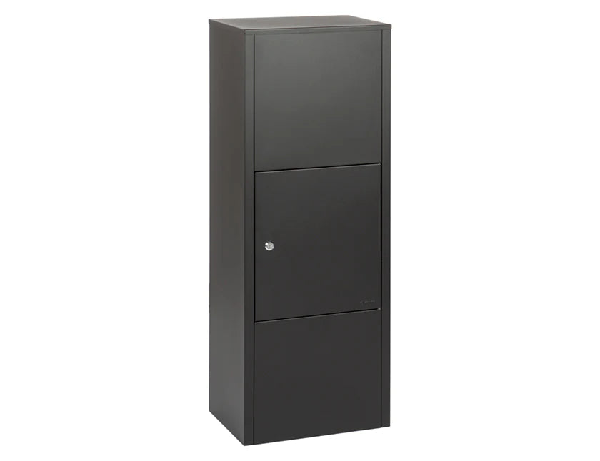 Boîte aux lettres pour colis debout Dortmund noire mat - Serrure cylindrique avec 2 clés