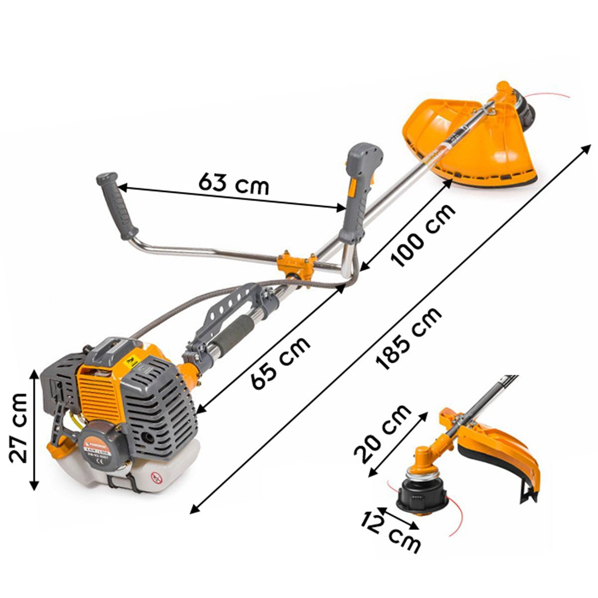Débroussailleuse thermique avec moteur 2 temps 49 cm³ 6 CV effectif + kit d'accessoires