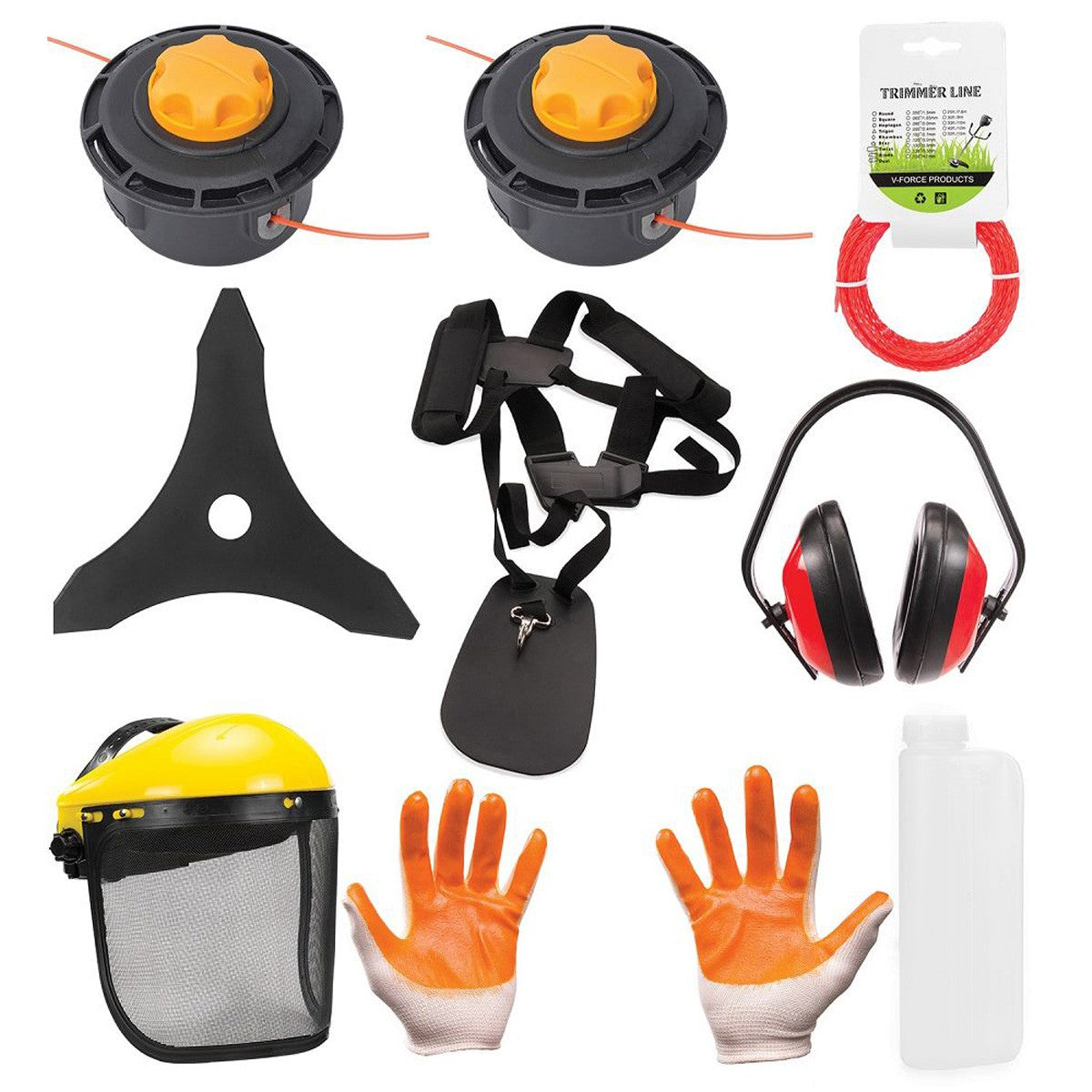 Débroussailleuse thermique avec moteur 2 temps 49 cm³ 6 CV effectif + kit d'accessoires