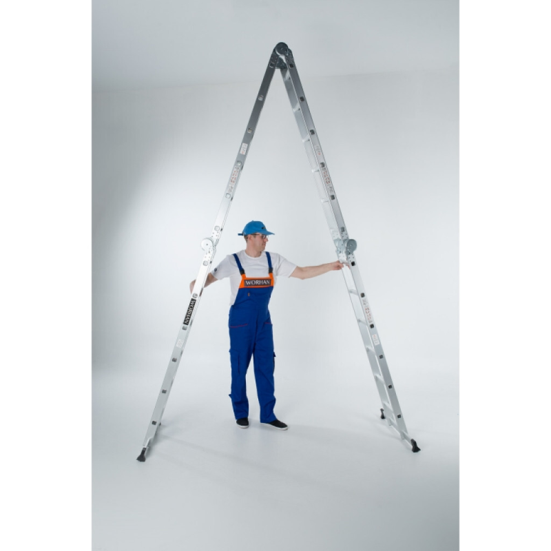Echelle multifonction pliable 4 x 5 marches - hauteur  5.7 m