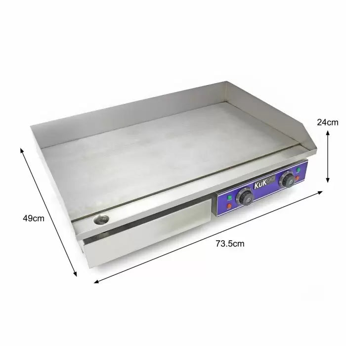 Plancha électrique en acier inoxydable de 70 cm