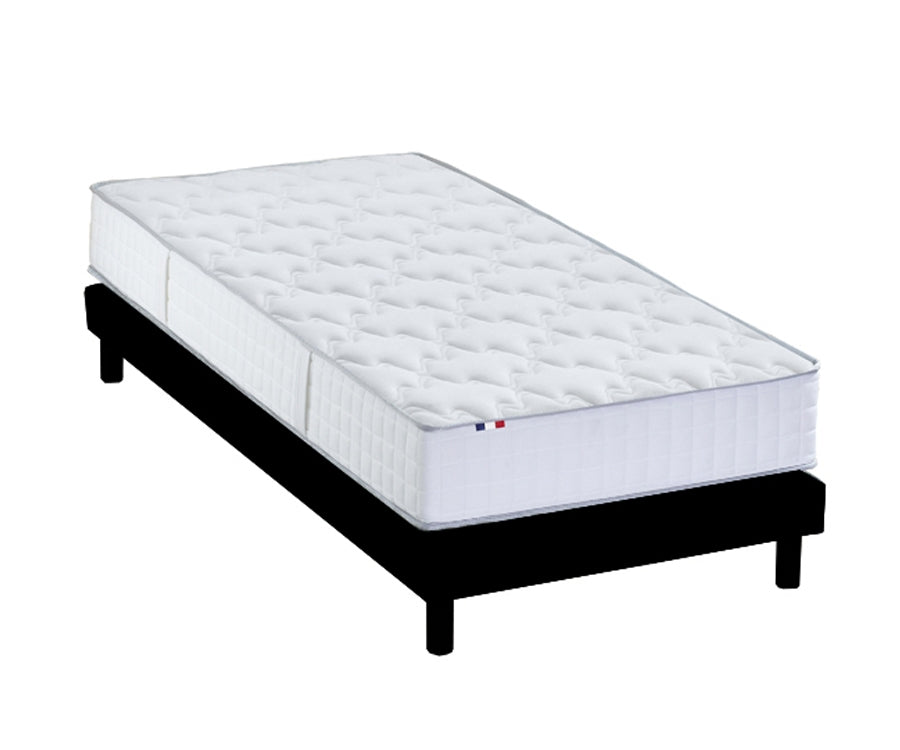 Pack matelas 24 cm sommier anthracite couette oreiller  90x200 cm