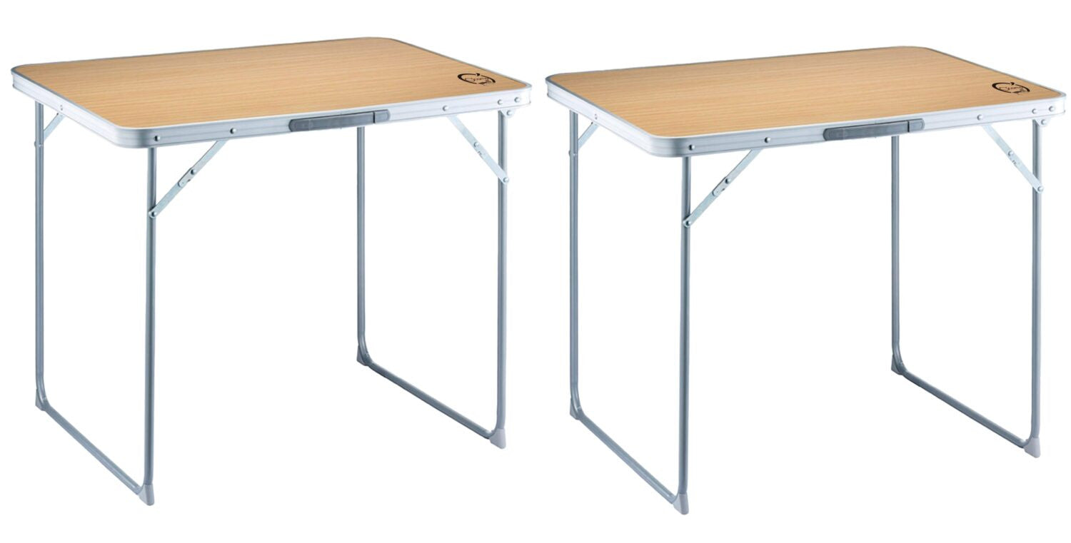 Lot de 2 tables de camping pliables 4 places -  80 x 60 x 70 cm