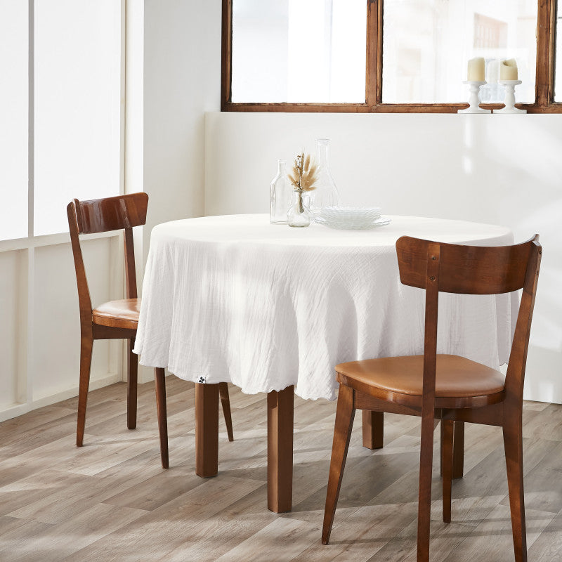 Nappe ronde (0) 180 cm Gaze de coton unie GAÏA Chantilly