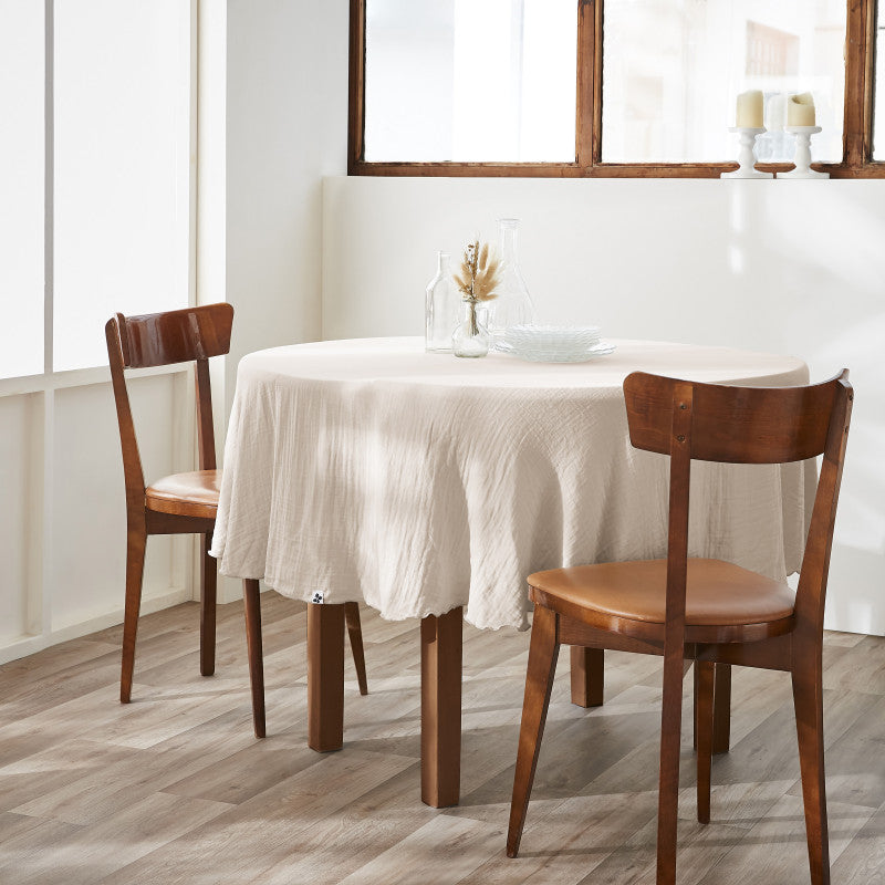 Nappe ronde (0) 180 cm Gaze de coton unie GAÏA Pampa