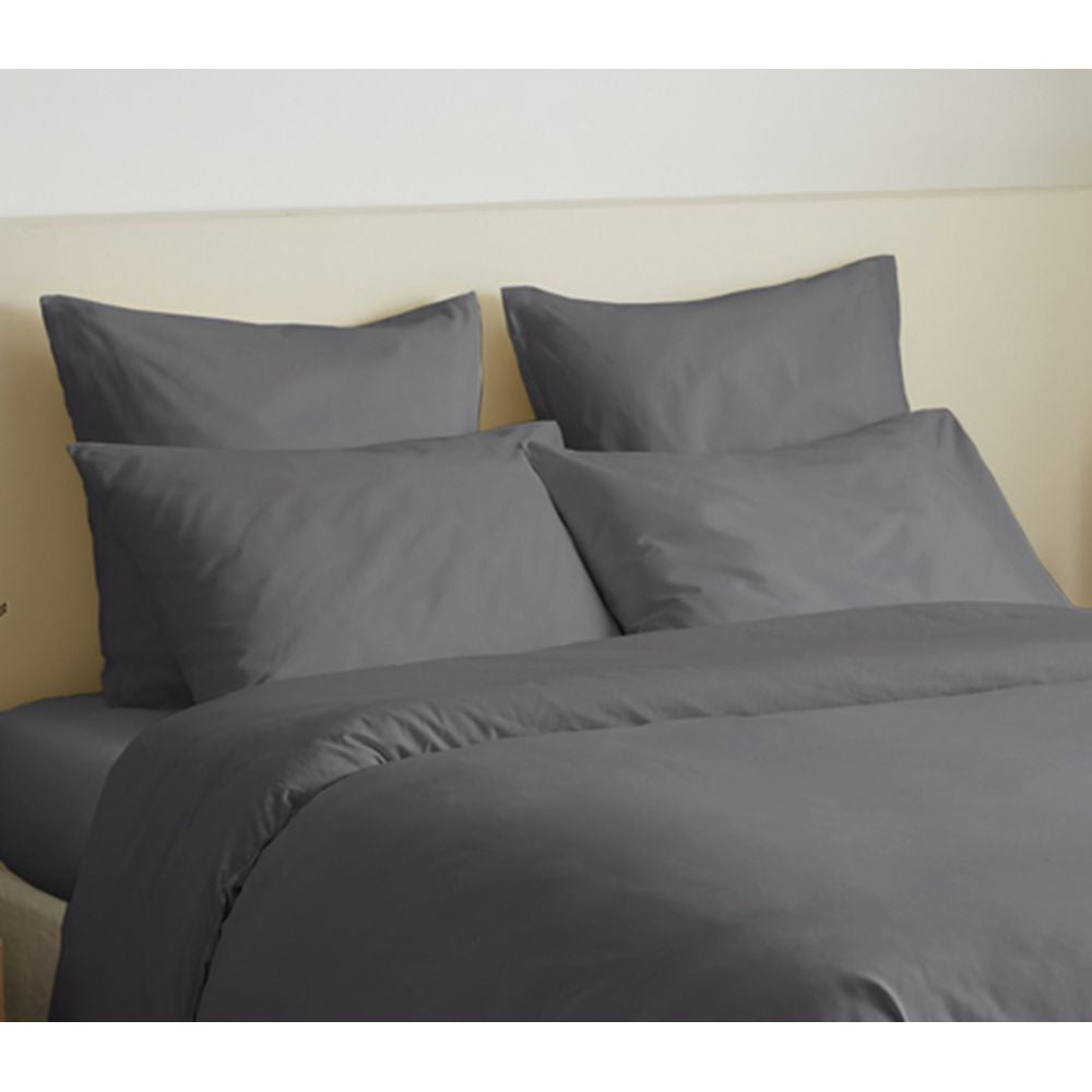 Pack 6 pièces Housse de couette Unicolore 220 x 240 cm - Drap housse 160 x 200 cm - 100% Coton 57 Fils