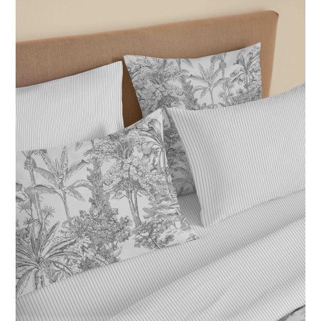 Pack Complet Housse de couette Imprimé 220 x 240 cm - Drap housse 140 x 190 cm - 100% coton / 57 fils/cm² - ADAMA PERLE