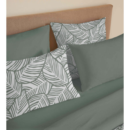 Pack Complet Housse de couette Imprimé 220 x 240 cm - Drap housse 140 x 190 cm - 100% coton / 57 fils/cm²- FIRA ROMARIN