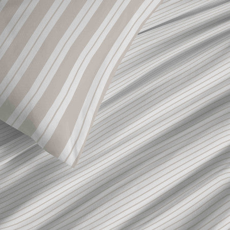 Pack Complet Housse de couette Imprimé 220 x 240 cm - Drap housse 160 x 200 cm - 100% coton / 57 fils/cm² - FLORENCE NATUREL