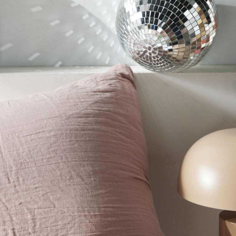 Pack 3 pièces Housse de couette 260 x 240 cm + 2 Taies d'oreiller 65 x 65 cm Gaze de Coton Rose des sables