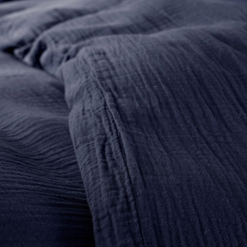 Pack 3 pièces Parure de Draps - Dh 90 Gaze de Coton Bleu nuit