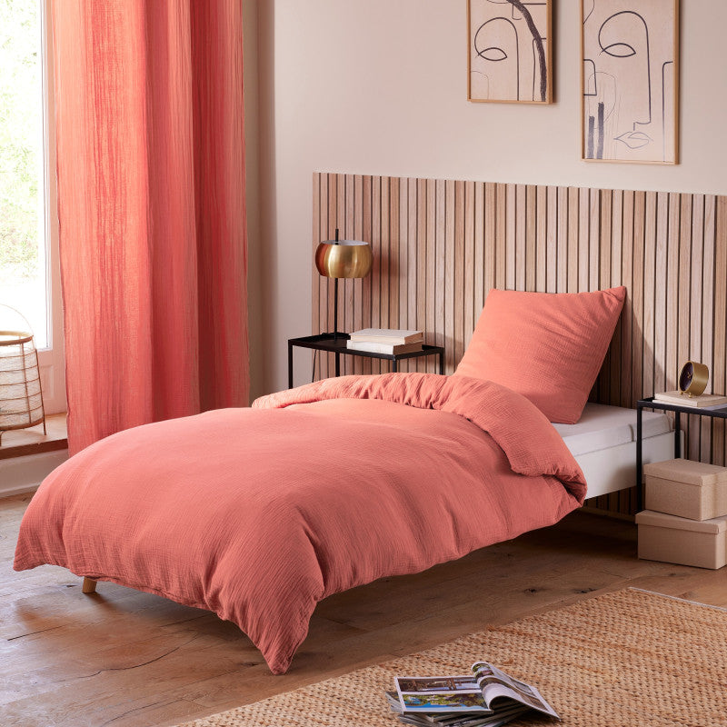 Pack 3 pièces Parure de Draps - Dh 90 Gaze de Coton Blush