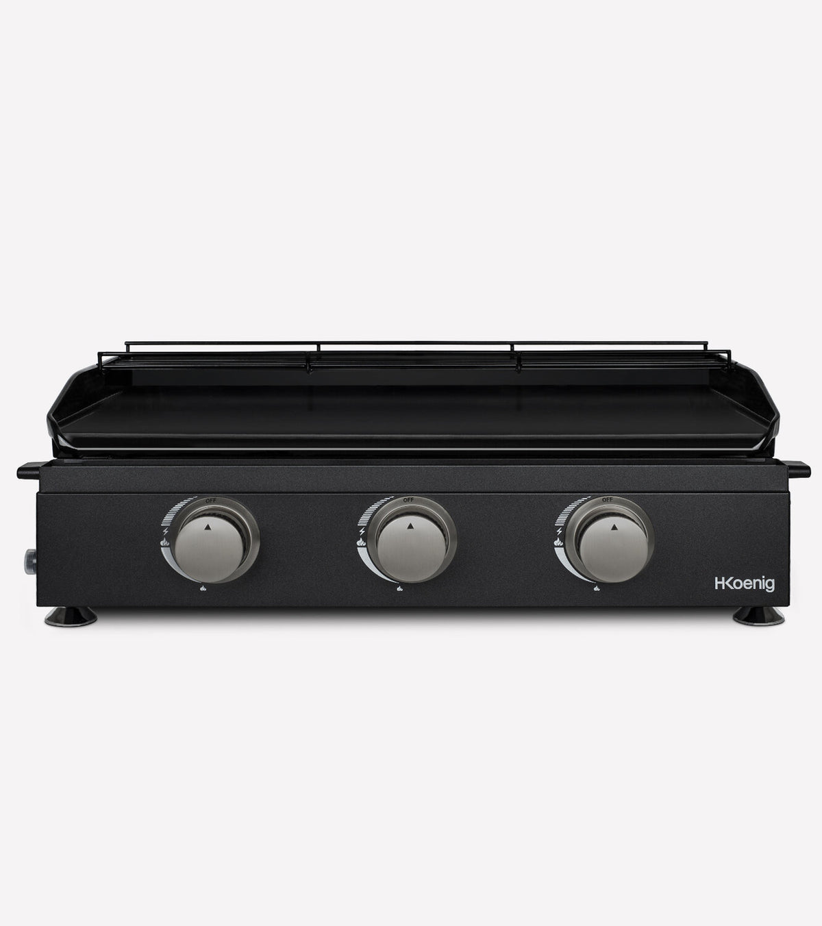 Plancha au gaz 3 brûleurs - surface de cuisson 63,5 x 36 cm - jusqu'à 350 °C - fonte émaillée - noir