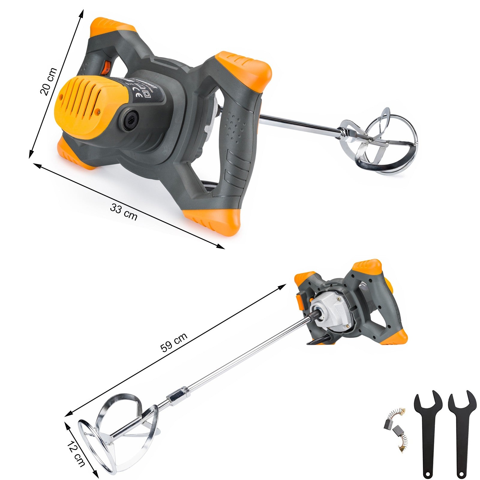Mélangeur malaxeur électrique 2600 W filetage M14 + 1 embout mélangeur