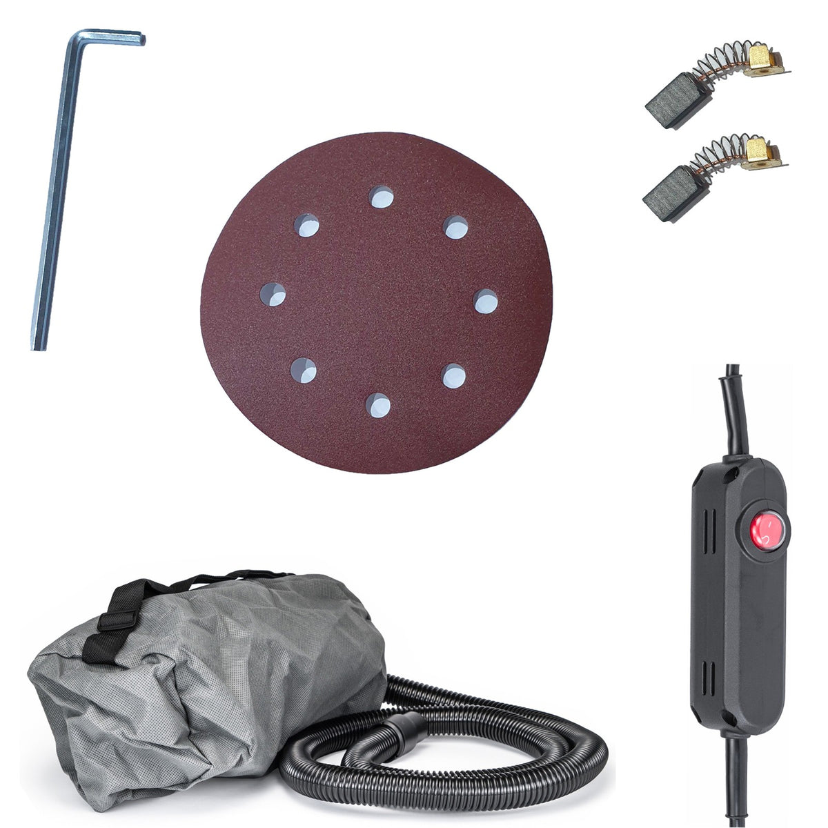 Ponceuse plâtre à main 1400W LED 360° sac et 12 disques de ponçage
