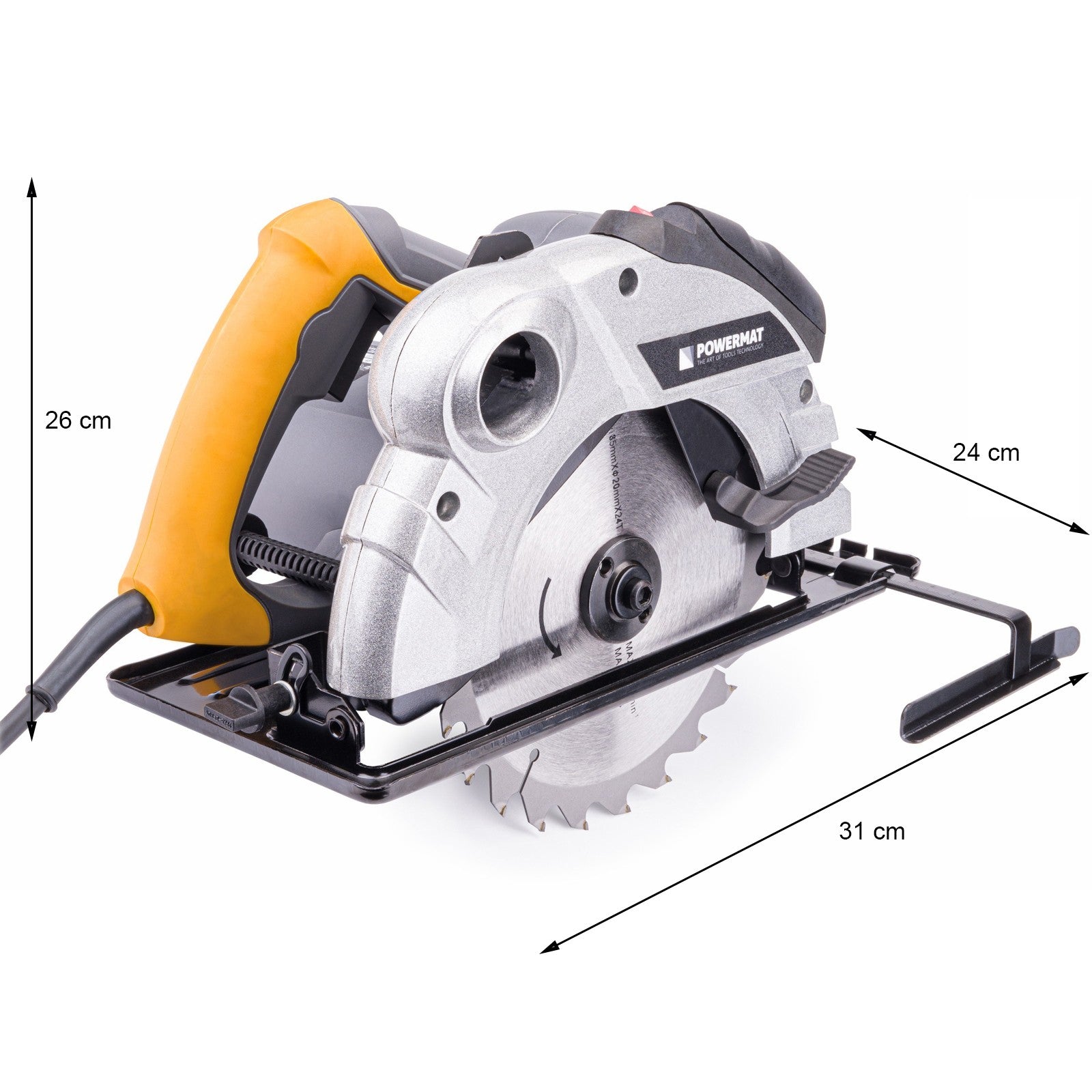 Scie circulaire à bois avec laser 2250 W 2 disques 185 mm 24/40 dents