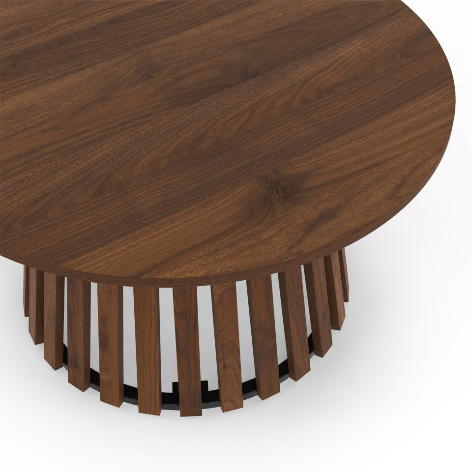 Table basse ronde Camélia effet noyer Ø70cm