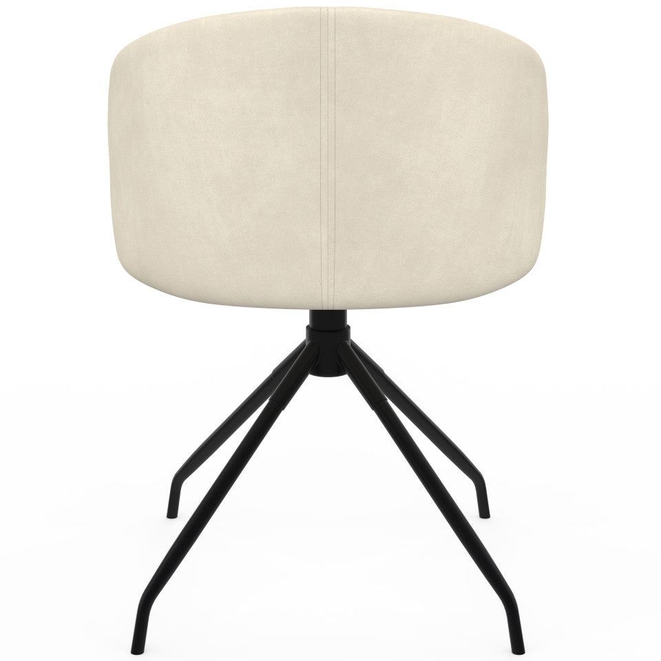 Chaises Léona pivotantes velours crème pieds métal - lot de 4