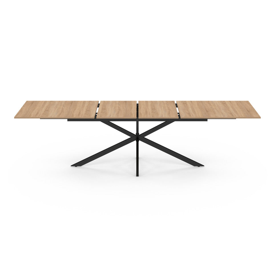 Table à manger extensible Spider 200-300cm bois et noir