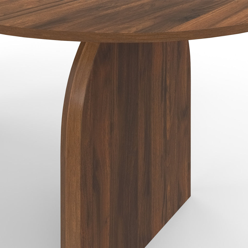 Table repas Japandi plateau extensible 160-200cm effet bois noyer