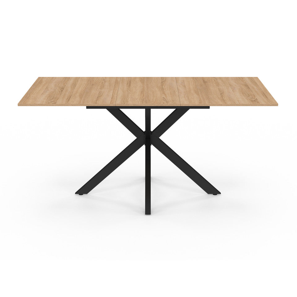 Table repas Spider plateau extensible 120-160cm et pieds croisés noirs