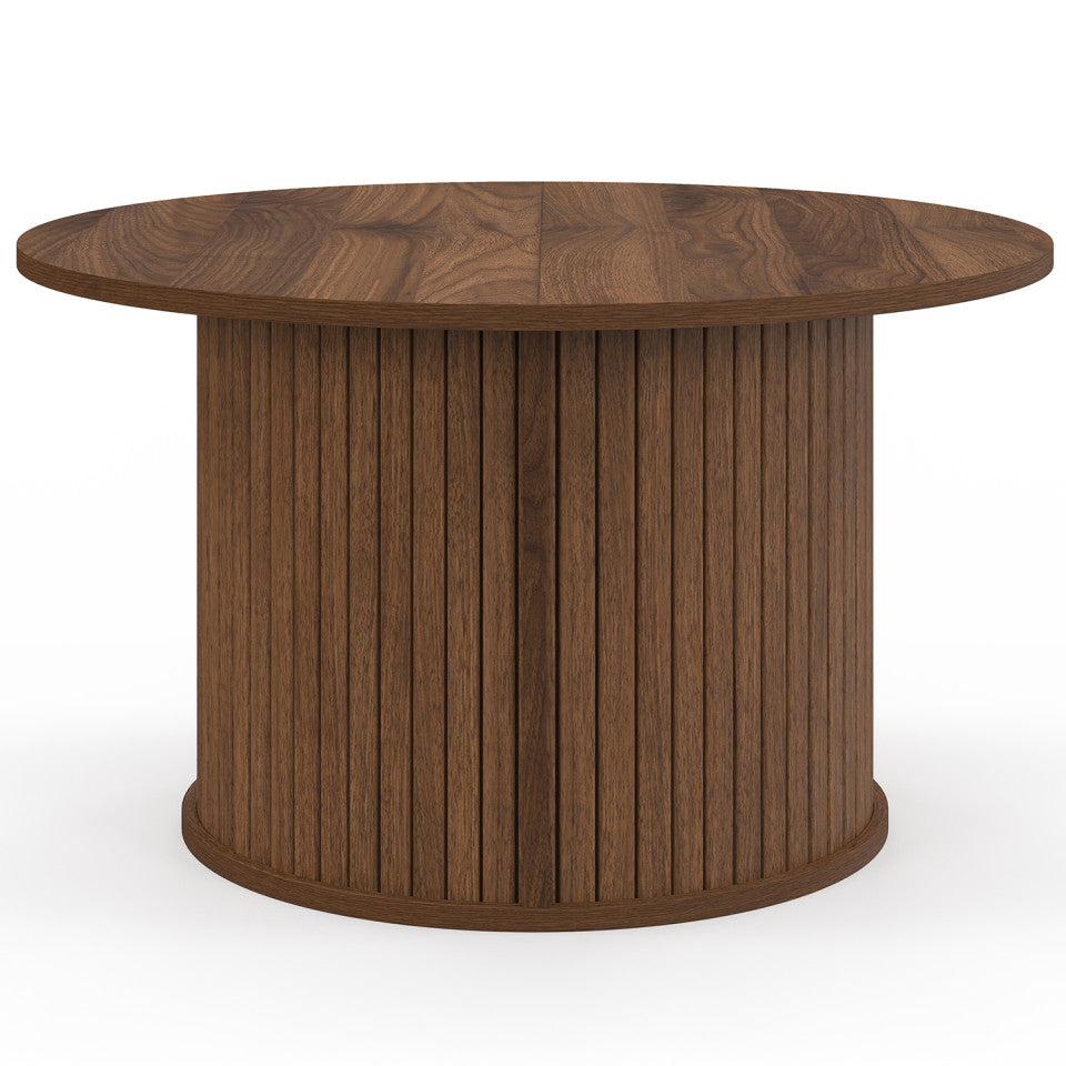 Table basse ronde Albane effet noyer Ø70cm