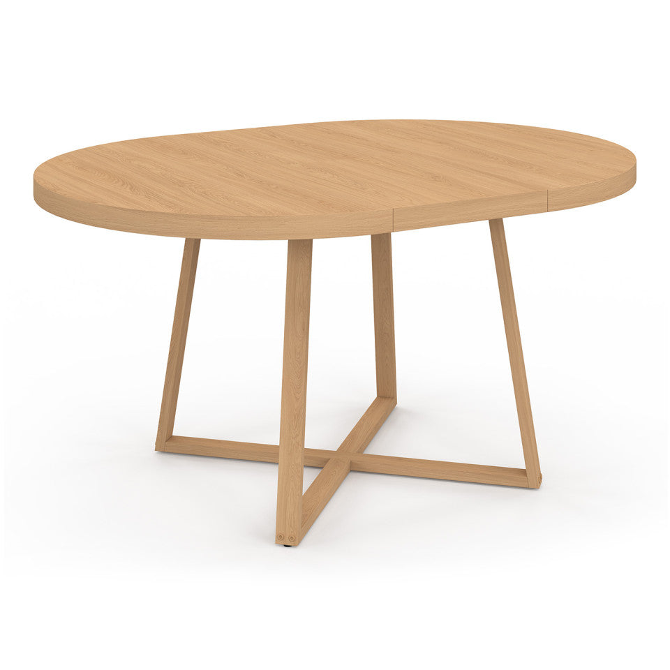 Table repas Sana plateau extensible 110-150 rond et pieds bois